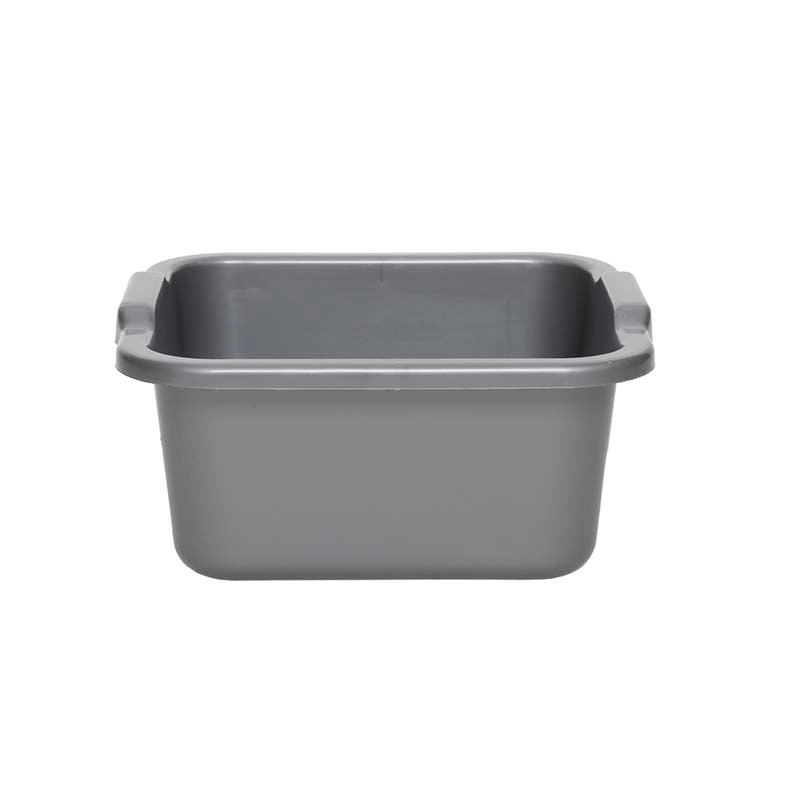 Square silver washing basin, durable strong plastic, space-saving square design, ideal for washing and soaking – Keans