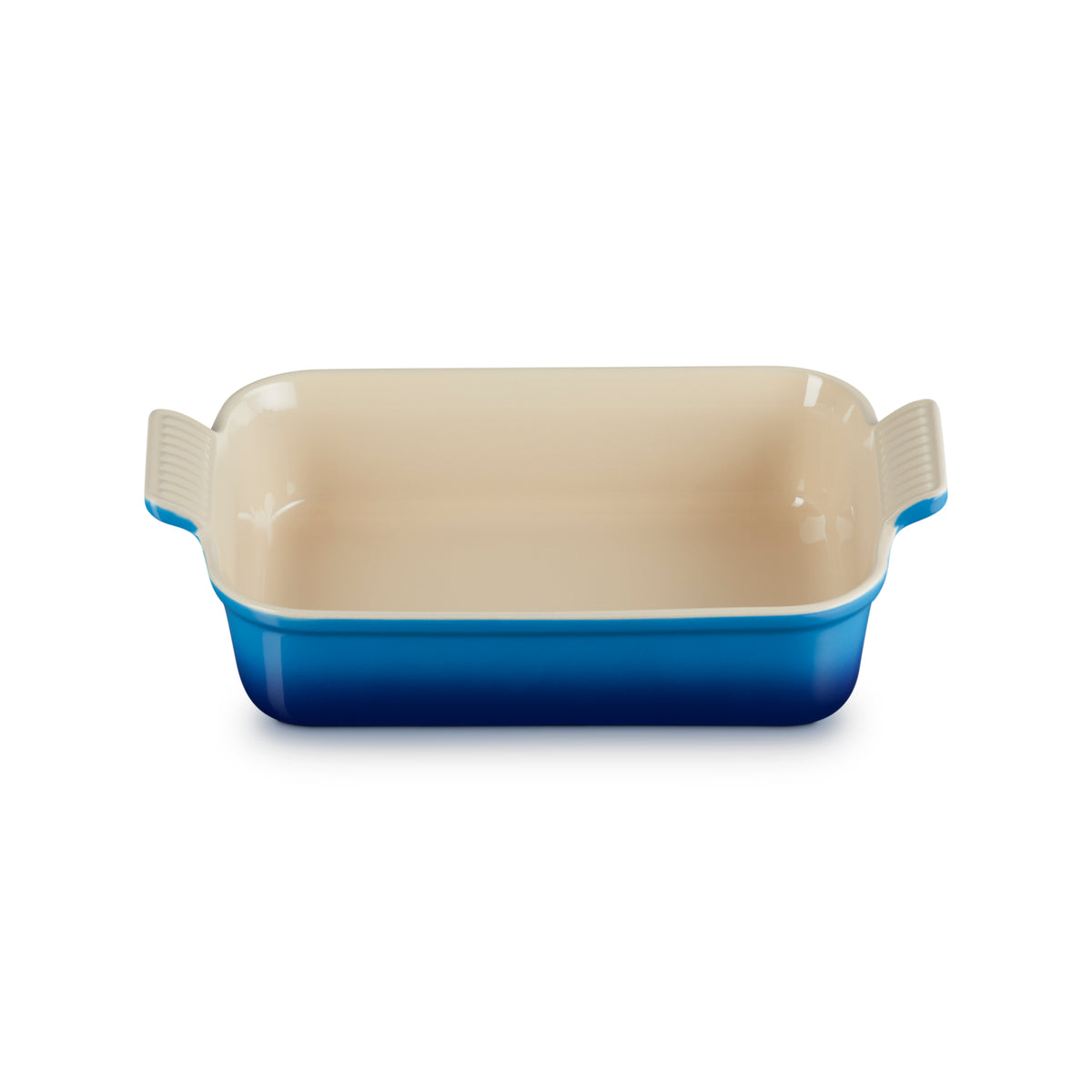 Le Creuset 26cm Azure Stoneware Rectangular Dish for baking, durable and stylish - available at Keans Claremorris