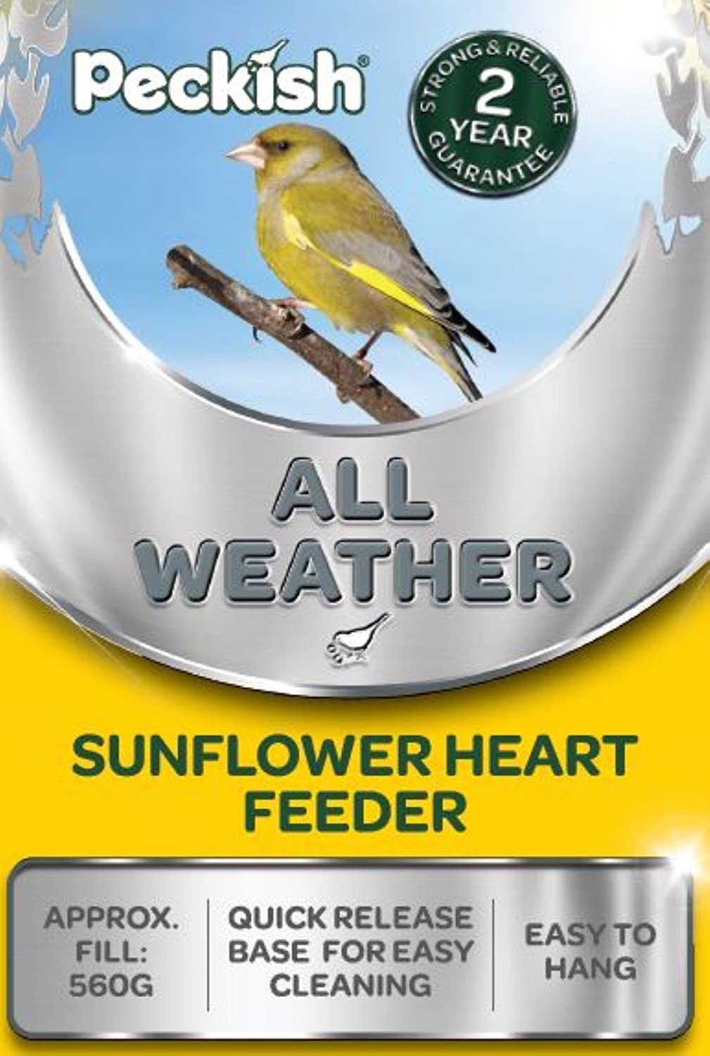 Peckish All Weather Sunflower Heart Metal Bird Feeder, Large | 60053033