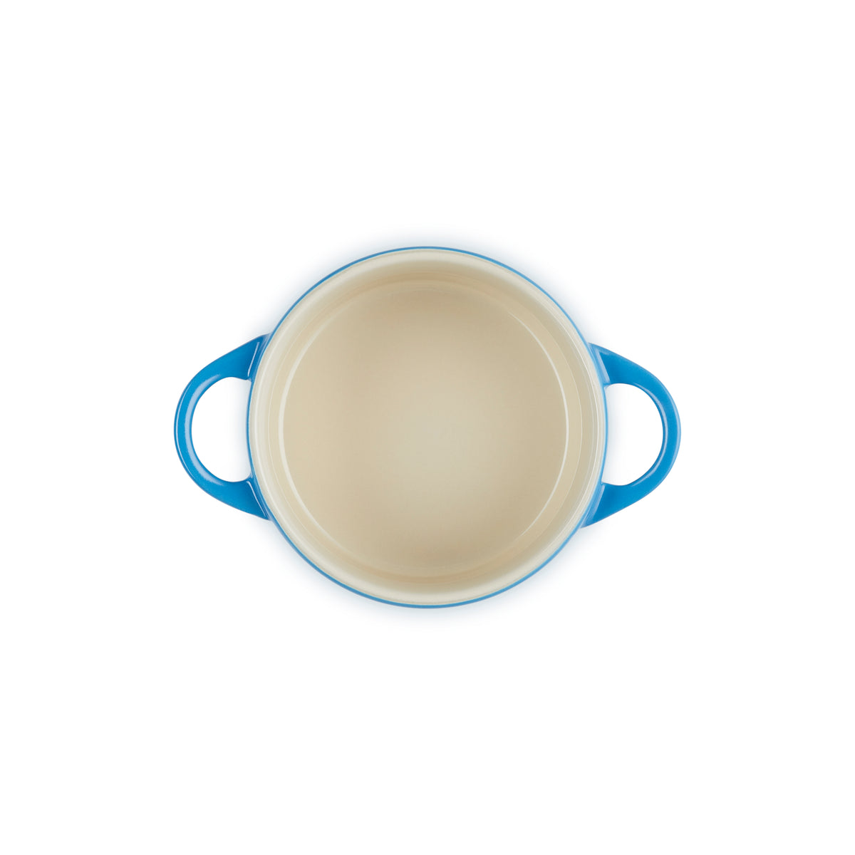 Le Creuset Stoneware Petite Round Casserole in Azure blue, durable and stylish, available at Keans Claremorris.