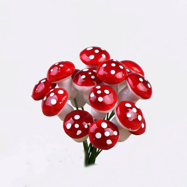 Plastic mushrooms 3-4cm bundle, Christmas decoration, non-edible, Keans Claremorris store