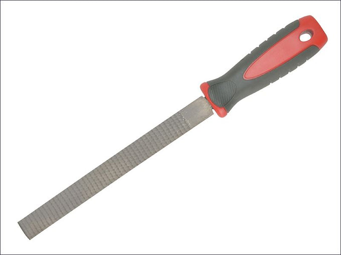 Faithfull Handled Flat Wood Rasp 200mm with ergonomic handle, coarse bastard teeth for wood and soft metals – Kean’s