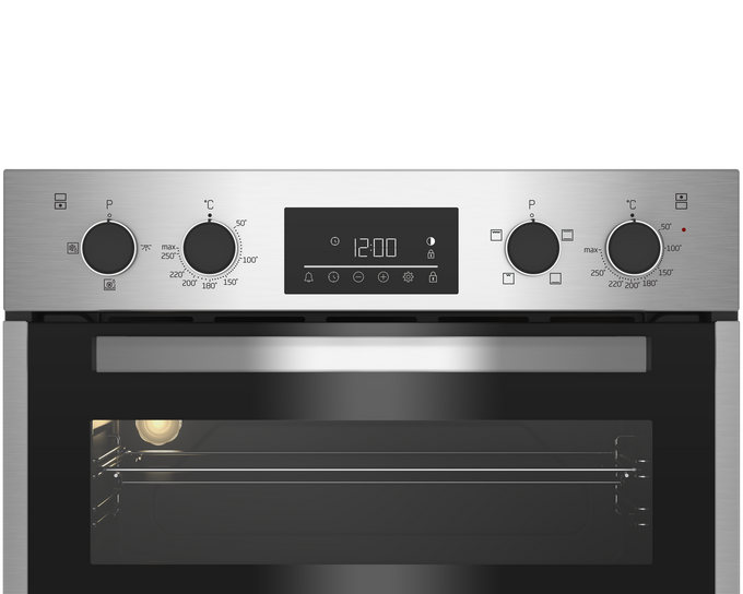Beko 60cm Stainless Steel Multifunction Built-in Double Oven – sleek design, versatile cooking | Keans Claremorris