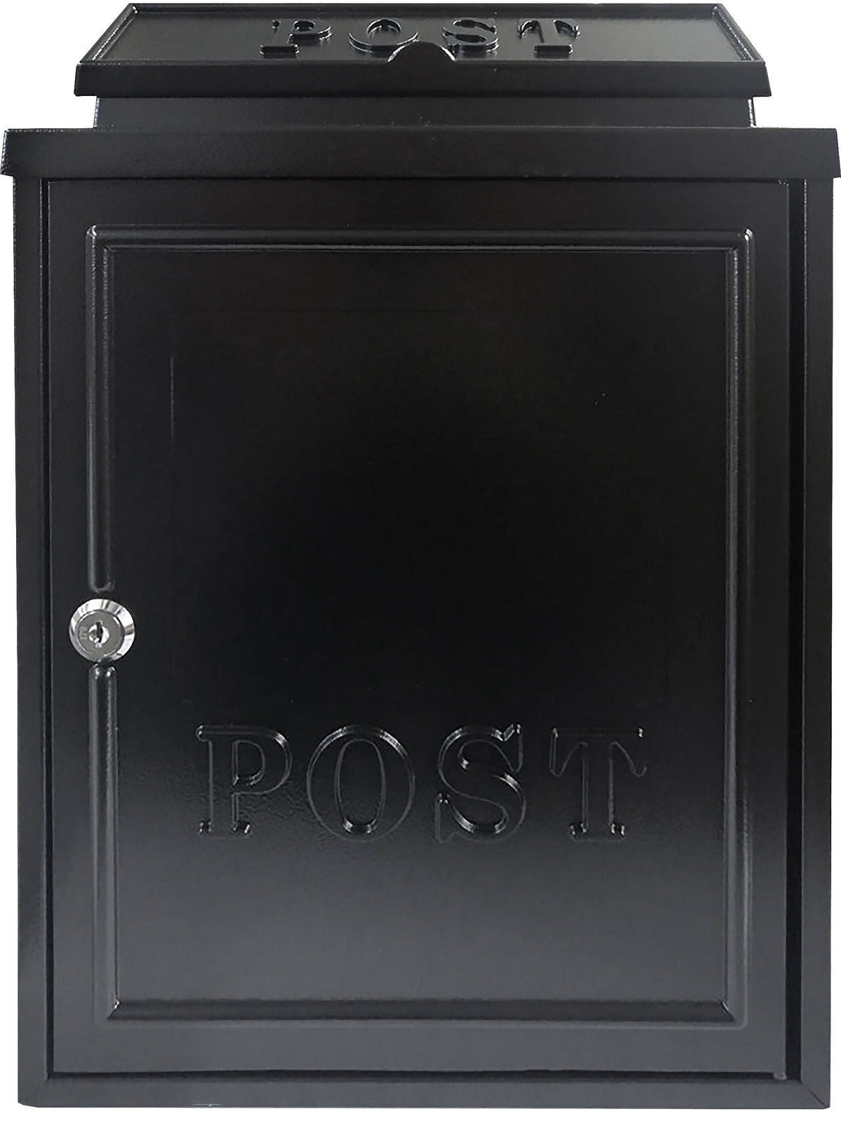 Manor Black Cast Aluminium Wall Mounted Postbox with Lock, Rain Cover Letterflap, 16x11x5 inch – Keans Claremorris