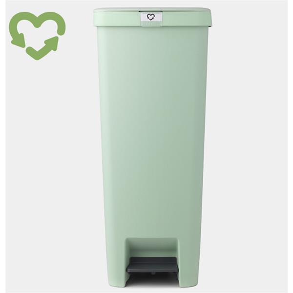 Brabantia StepUp 40L pedal bin in jade green, 91% recycled, with label holder and bag storage – Keans Claremorris.