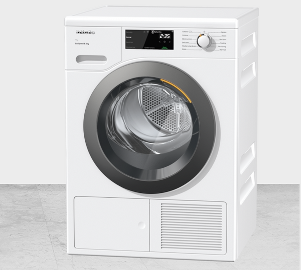 Miele 8kg T1 Heat-Pump Tumble Dryer with EcoSpeed - White | TCF640WP