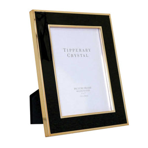 Black Enamel Frame with Rose Gold Edging 5" x 7"