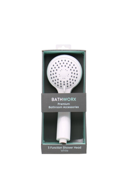 Bathworx 3 Function Shower Head (White)