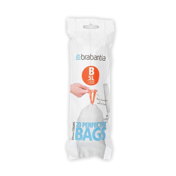 Brabantia PerfectFit B 5L bin bags, extra strong, ventilated, easy seal, 20 pack – available at Keans Claremorris.