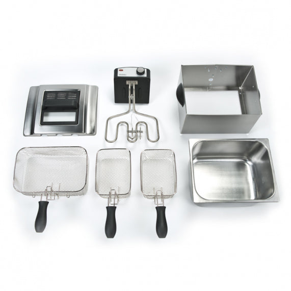 Bourgini Triple Deep Fat Fryer 5L Stainless Steel, 3-Basket Design for Easy Frying - Keans Claremorris