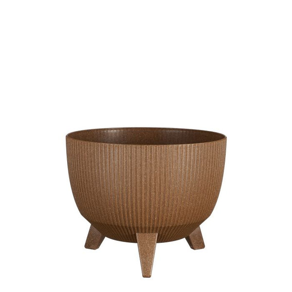 Doppio bowl on stand l. brown FSC Mix - h18,5xd33cm