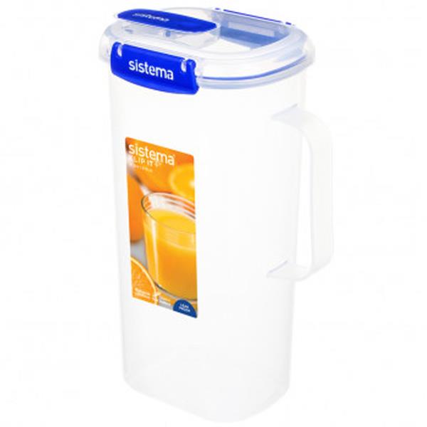 Sistema Plus 2L Juice Jug with leak-proof seal, easy-lock spout, dishwasher safe – available at Keans Claremorris.