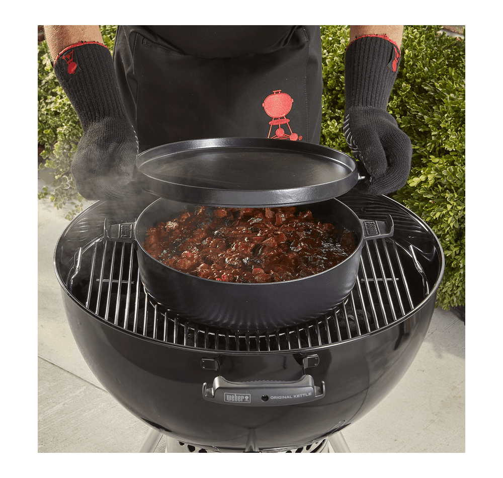 Weber Dutch Oven Duo cast iron cookware set, versatile and durable, available at Keans Claremorris.