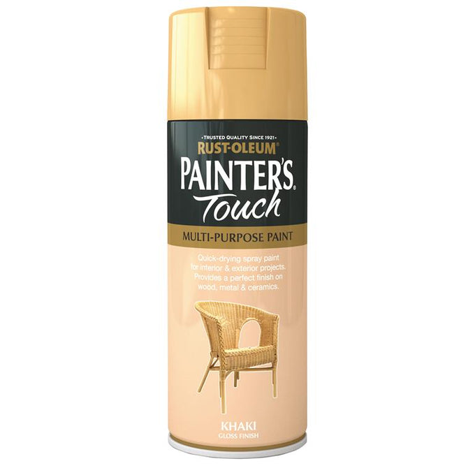 Painters Touch Khaki 400ml aerosol spray paint, fast-drying, durable finish, multi-purpose, Keans Claremorris.