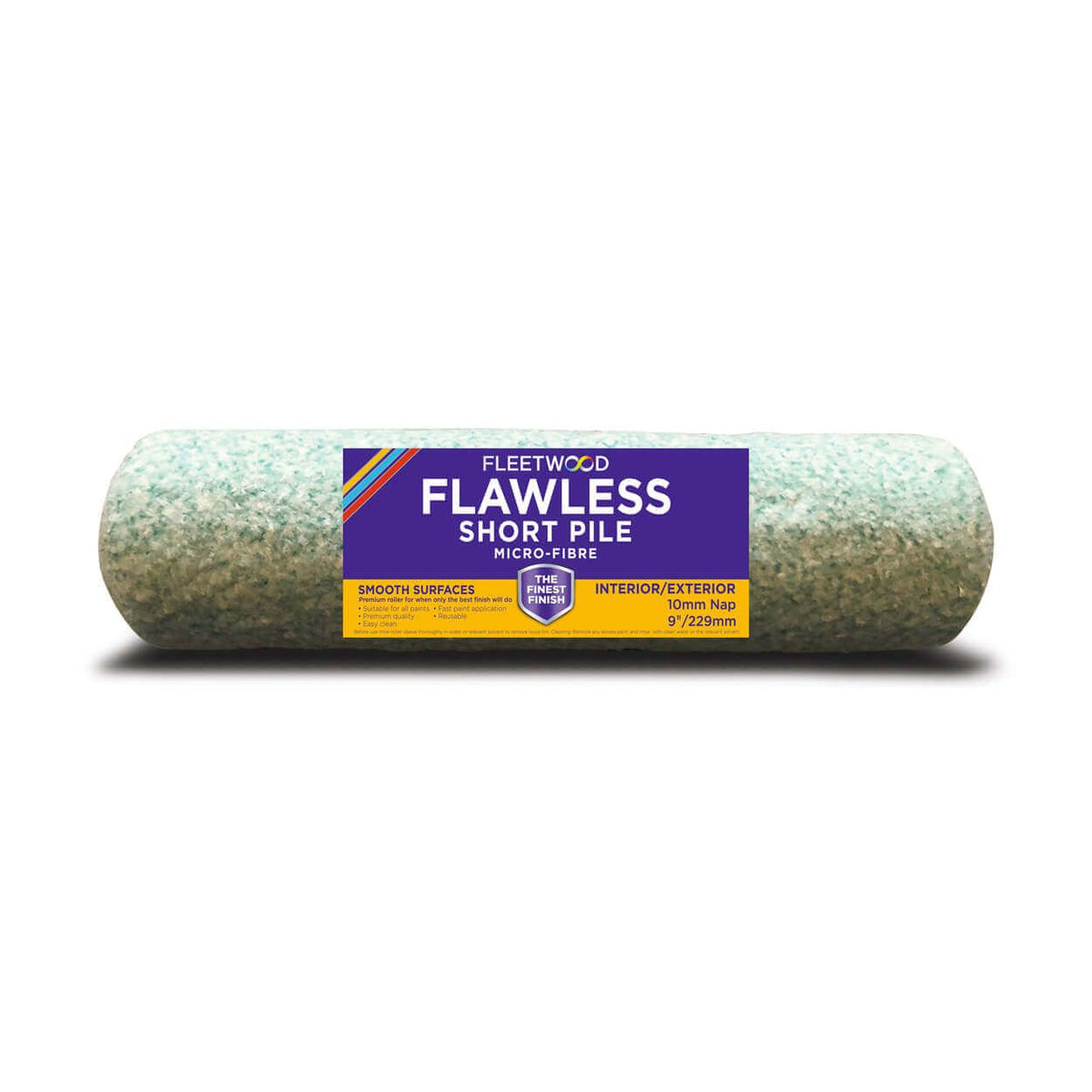 Fleetwood Flawless 9" short pile microfibre roller sleeve for smooth surfaces, reusable, interior & exterior use – Keans