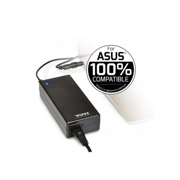 Port Designs ASUS 90W laptop power supply with 5 Asus-compatible tips, durable, 10-year warranty – Keans Claremorris.