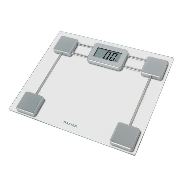Salter Electronic Bathroom Scales with toughened glass, LCD display, 150kg max weight, compact design – Keans Claremorris.