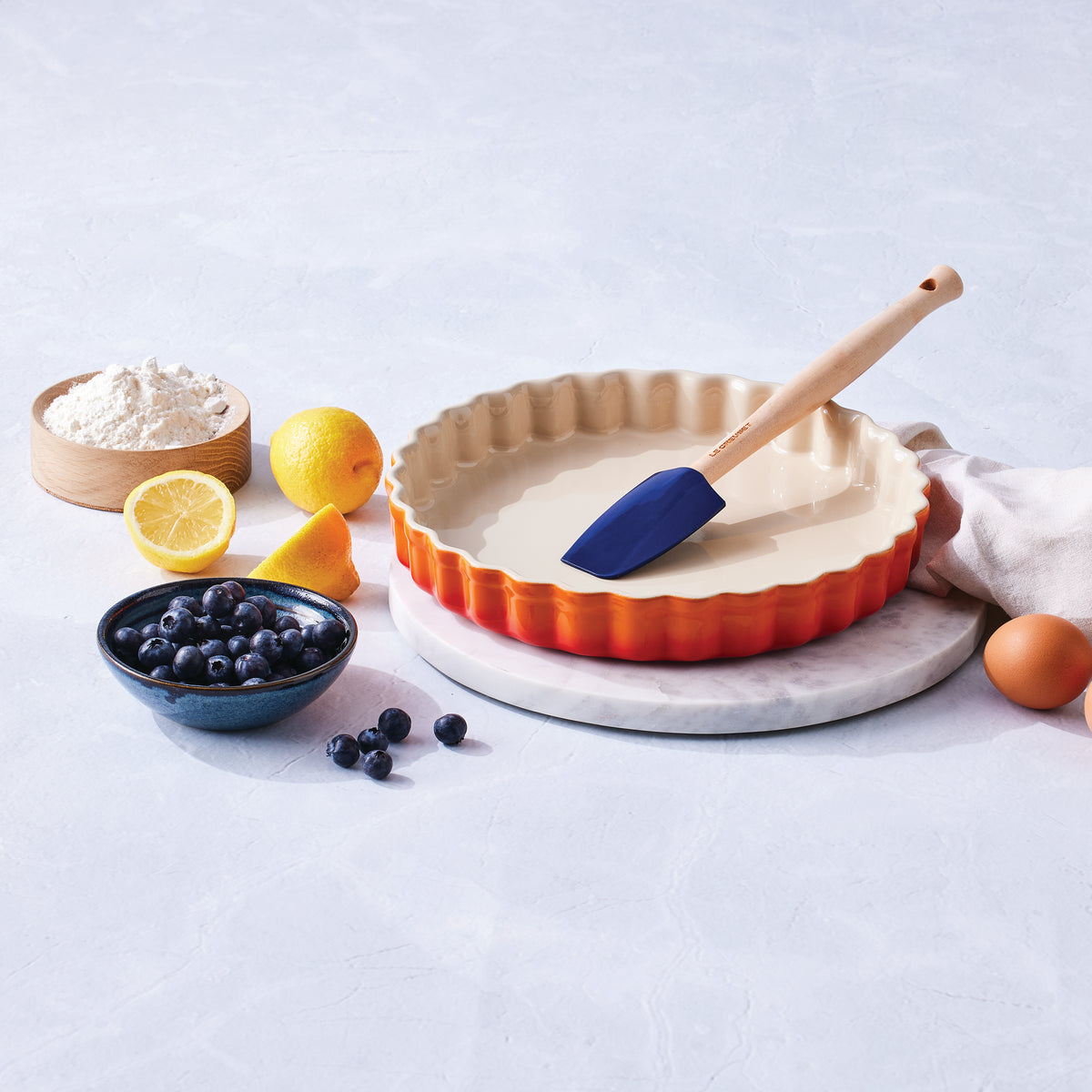 Le Creuset Craft Medium Spatula in Azure - Durable silicone blade, ergonomic handle | Available at Keans Claremorris