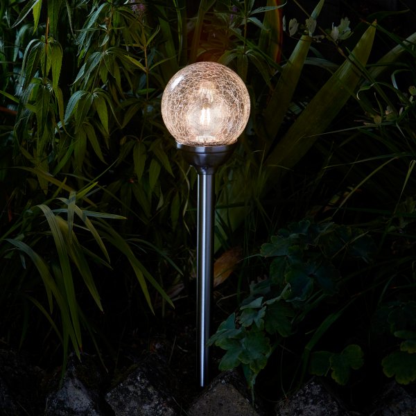 Retro 5L Stake Light with faceted glass lenses, Edison LED, 6-hour runtime, auto-on, 5 lumen brightness – Keans Claremorris.