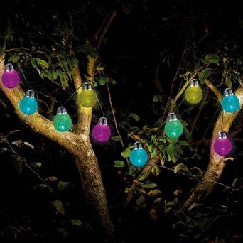 Eurika Crackle String Lights 10 Color-Changing LEDs, Solar Powered, Auto On at Night – Perfect Garden Decor | Keans