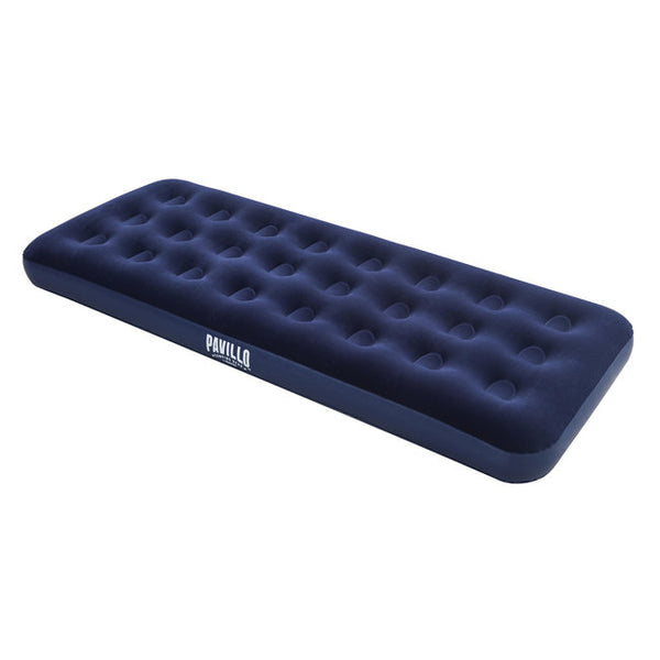 Pavillo Single Airbed with soft flocked surface and sturdy coil beam, portable and ideal for indoor/outdoor use – Keans