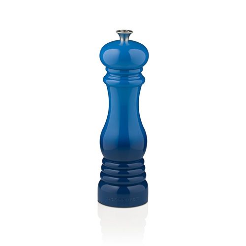 Le Creuset Classic Salt Mill 21cm Marseille Blue with adjustable ceramic grinder, durable ABS plastic – Keans Claremorris