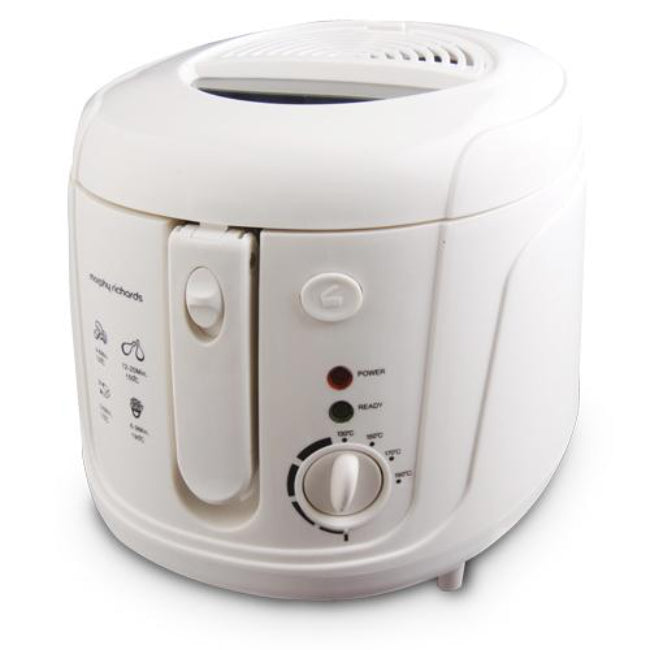 Morphy Richards White Deep Fat Fryer 2.5L, 1800W, 190°C Temp Control, Timer, Viewing Window – Keans Claremorris