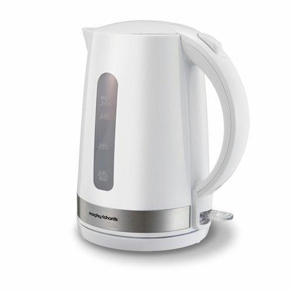 Morphy Richards 1.5L white cordless jug kettle, 3000W, removable filter, 360° base, water level indicator – Keans Claremorris