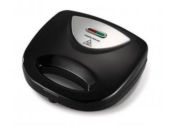 Morphy Richards 980551 Black 2-Slice Sandwich Maker with Non-Stick Plates and Cord Storage - Keans Claremorris
