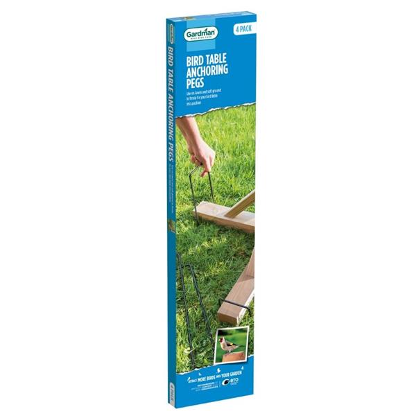Bird Table Anchoring PE by Gardman - 4 steel pegs secure bird tables in soil and grass for stability | Keans Claremorris
