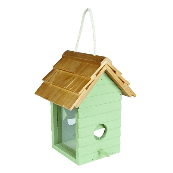 Small Beach Hut Seed Feeder, FSC certified wooden bird feeder for seeds and peanuts – Keans Claremorris