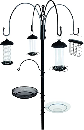 Gardman Complete Bird Feeding Station with 5 hooks, bird bath, seed & peanut feeders, 226cm tall – Keans Claremorris