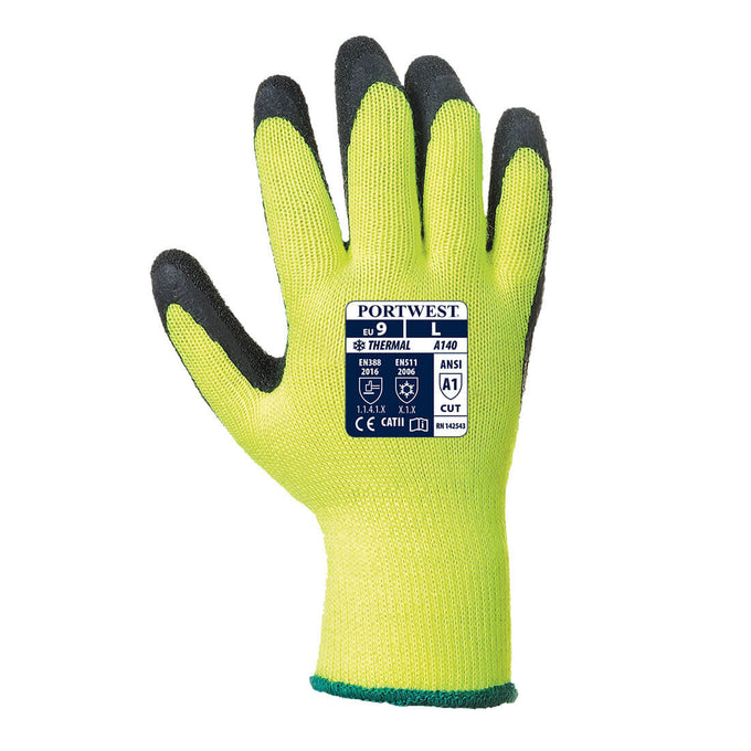 Black Medium Thermal Grip Glove, Latex Crinkle Finish, Cold-Resistant, Durable – Keans Claremorris