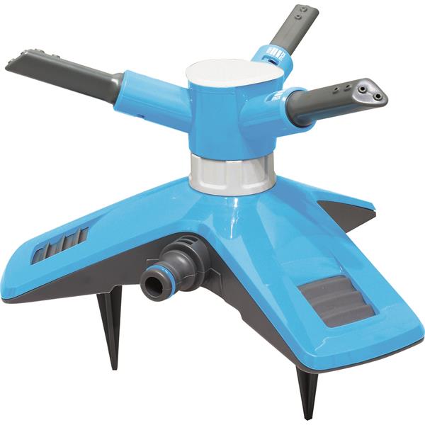 Aquacraft Ergoplus 3-arm rotary sprinkler with lightweight plastic base, durable design for circular spray – Keans