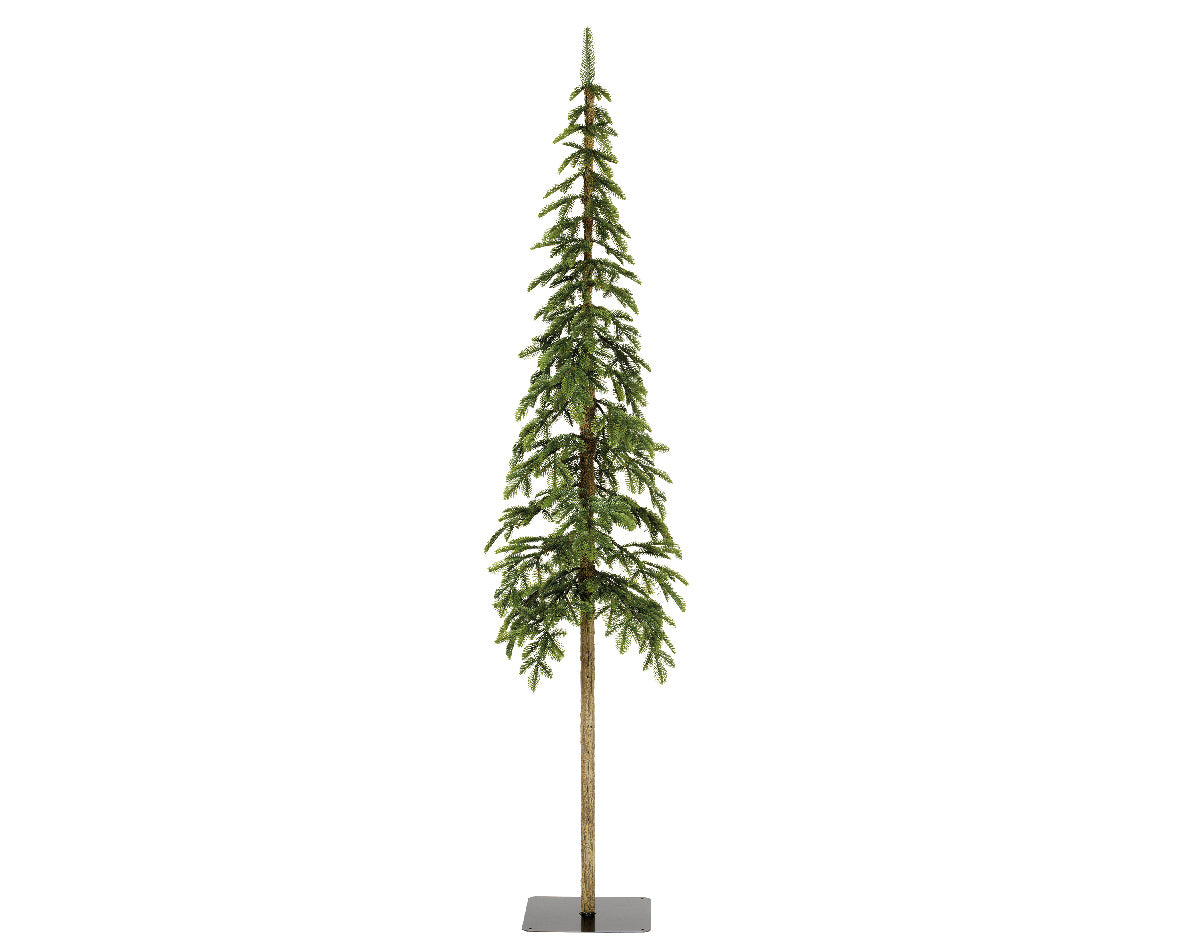 Alpine Fir Tree 8ft with real needles, folded branches, metal foot, 35cm diameter base – Keans Claremorris