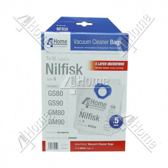 Nilfisk GM-90 Replacement Dustbags Pack of 5 for Vacuum Cleaners – Durable, High Capacity | Keans Claremorris