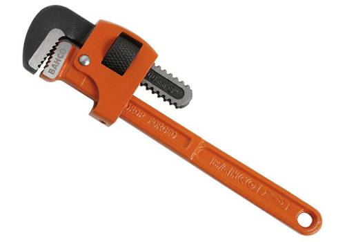 Bahco 361-14 Stillson Pipe Wrench 14" forged steel, deep-grooved jaws, durable grip, available at Kean’s Claremorris. –