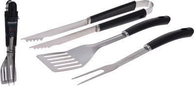 BBQ Tools Set of 3 pcs stainless steel fork, tong, and turner, durable grilling utensils by Keans Claremorris