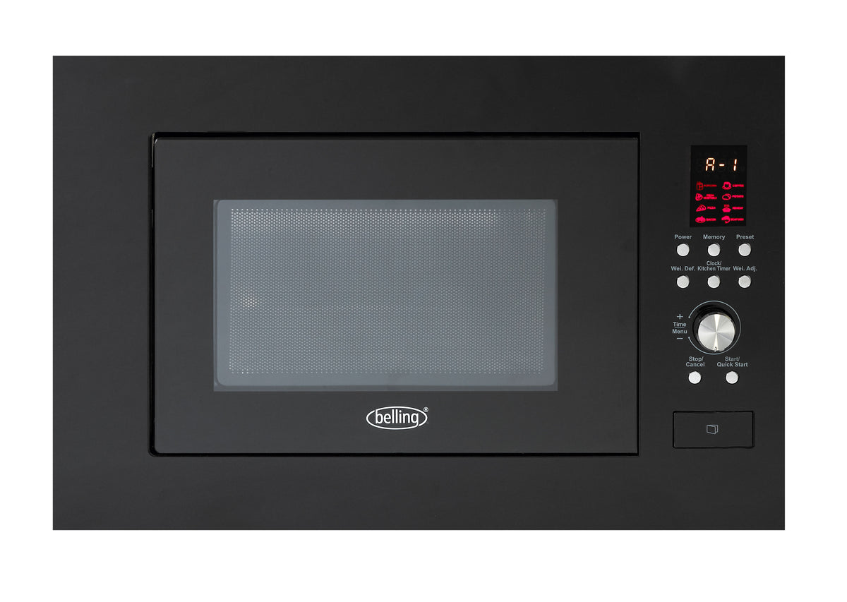 Belling Built In Black Microwave 900W 23L, LED display, 10 programs, integrated design – Keans Claremorris