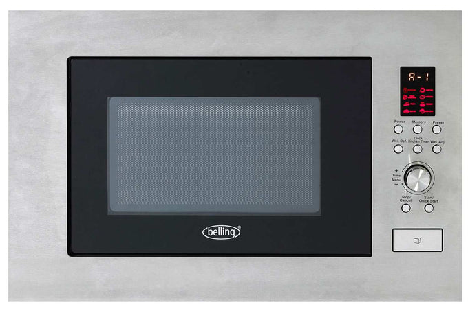 Belling Built In Microwave 900W 23L Stainless Steel, Jog Control, LED Display – Keans Claremorris