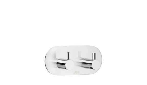 Smedbo Boden Double Hook in polished chrome, stainless steel, self-adhesive Easy Fix, no drilling, Keans Claremorris