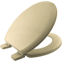 Bemis 5000/766 Soft Cream Toilet Seat, moulded wood, water-resistant, adjustable hinges, eco-friendly, available at Keans