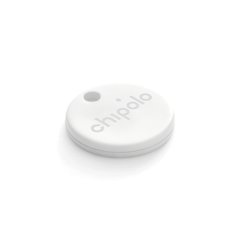 Chipolo ONE Bluetooth Tracker in white, loud 120dB sound, water-resistant, replaceable battery, app alerts – Keans