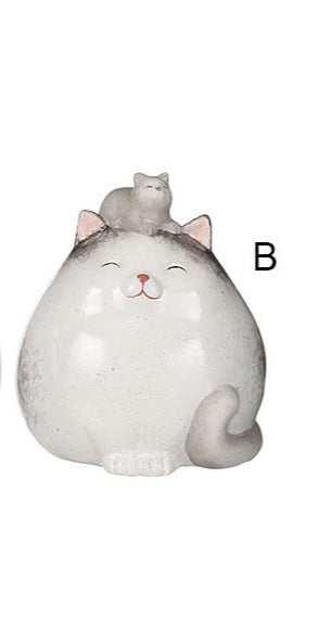 Grey 13.5cm playful kitten sculpture, perfect for shelves or side tables – Keans Claremorris.
