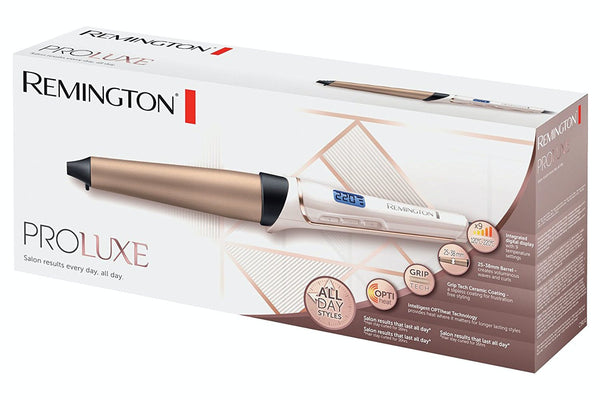 Remington Proluxe Hair Curling Wand CI91X1 with fast heat, OPTIHeat, grip-tech coating for healthy, long-lasting curls -