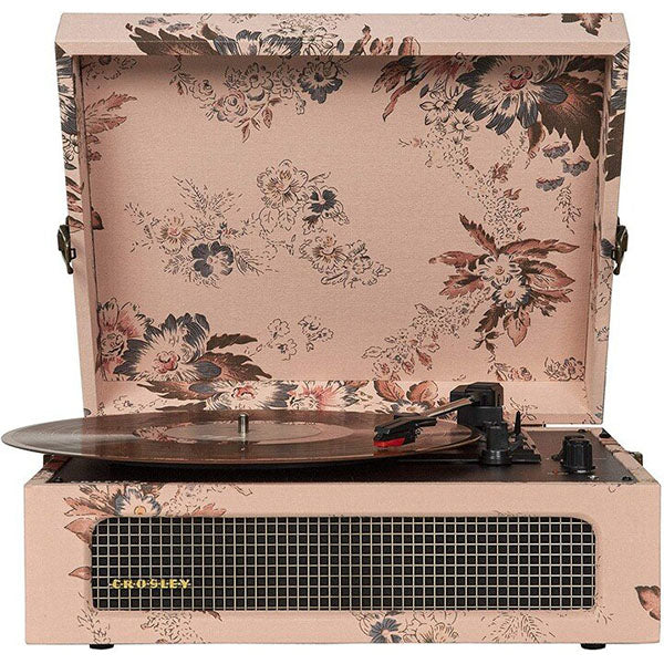 Crosley CR8017B-FL4 Voyager Portable Turntable with Built-in Bluetooth Receiver - Floral