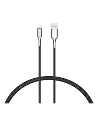 Armoured Black 2m Lightning to USB A Braided Cable
