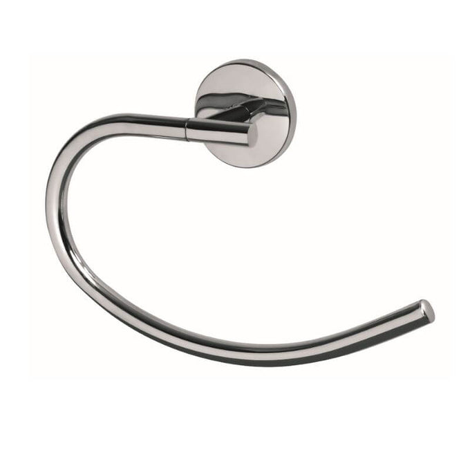 Chroma Towel Ring in polished chrome with concealed fastenings, sleek modern design, available at Keans Claremorris.