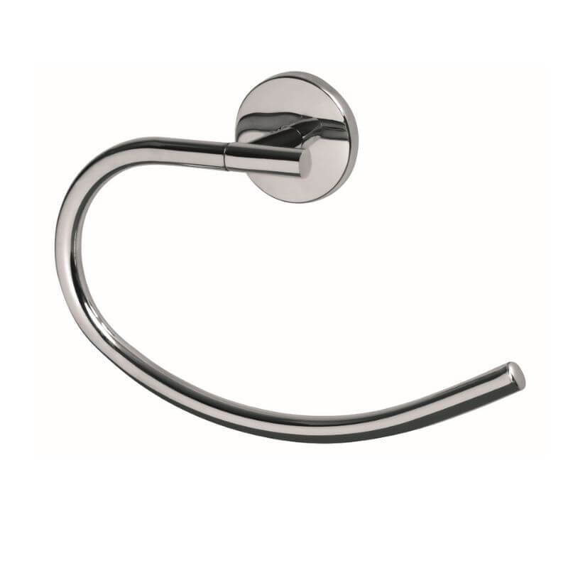 Chroma Towel Ring in polished chrome with concealed fastenings, sleek modern design, available at Keans Claremorris.