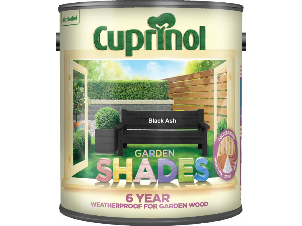 Cuprinol Garden Shades Black Ash 2.5L wood stain, 6-year protection, matt finish for garden wood - Keans Claremorris